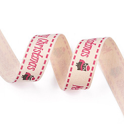 Cintas de algodón de feliz navidad impresas de una sola cara&nbsp;SRIB-T009-01D