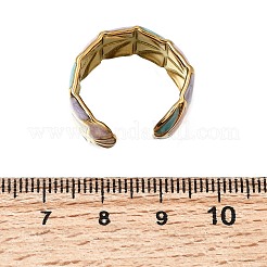 Anillos abiertos anchos de acero inoxidable 304 esmaltado para mujer.&nbsp;SA-K003-03A-G