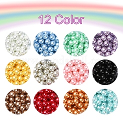 780 unidad de perlas de vidrio pintadas al horno de 12 colores&nbsp;HY-YW0001-03B