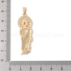 Latón claro colgantes de circonita cúbica&nbsp;KK-Z050-02G