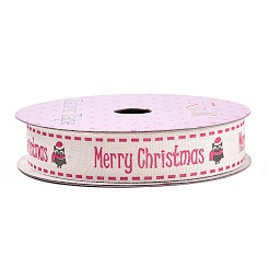 Cintas de algodón de feliz navidad impresas de una sola cara&nbsp;SRIB-T009-01D