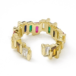 Bagues de manchette ouvertes en zircone cubique colorée&nbsp;EJEW-F294-20G