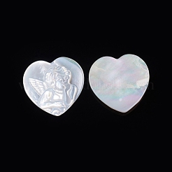Natürliche weiße Muschel cabochons&nbsp;SSHEL-D083-01