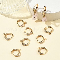 Componenti per orecchini a cerchio in ottone Shegrace con micro pavé di zirconi cubici&nbsp;XGRQ79436-947G