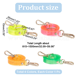 4 Stück verstellbare transparente PVC-Taschengurte in 4 Farben&nbsp;FIND-WR0010-02