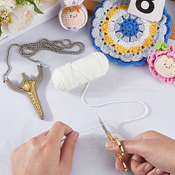 Vintage Nähschere aus Edelstahl und Eisen mit Kette für Handarbeiten&nbsp;NJEW-WH20004-10AG
