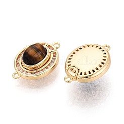 Magnetverschlüsse aus Messing mit klarem Zirkonia-Pavé&nbsp;KK-N287-10G-02