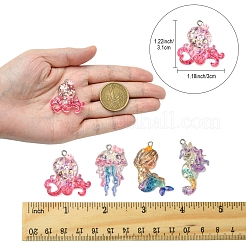 8 pièces 4 styles pendentifs en résine transparente sur le thème de l'océan&nbsp;CRES-FS0001-17