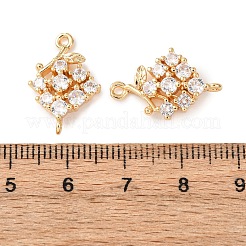 Verbindungsanhänger mit Mikropavé aus Messing mit durchsichtigen Zirkonia-Steinen&nbsp;KK-Z142-01G