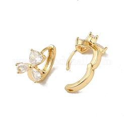 Pendiente de aro con micro pavé de circonitas cúbicas de latón chapado en oro kc&nbsp;EJEW-L271-11KCG-07