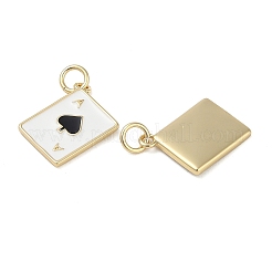 Colgantes de latón esmaltado con forma de estante para naipes&nbsp;KK-G512-11G-01