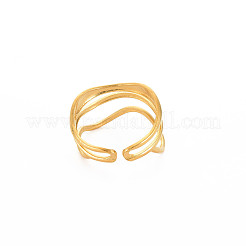 Bague ouverte en acier inoxydable 304 avec placage ionique (IP) pour femme&nbsp;X-RJEW-S405-236G