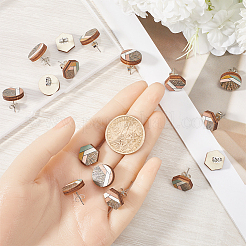 4 Paar Ohrstecker im Boho-Stil aus Naturholz in 2 Stilen mit Stiften aus Stahleisen&nbsp;EJEW-SC0001-48