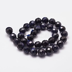 Synthetische blauen goldstone Perlen Stränge&nbsp;G-N0178-05-8mm