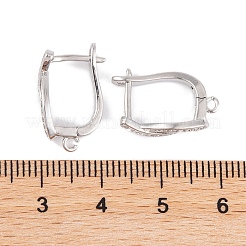 Accessoires de boucles d'oreilles créoles en laiton et zircone cubique&nbsp;KK-S374-04P-05