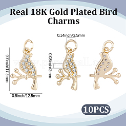 10 pièces en laiton micro pavé pendentifs en zircone cubique claire&nbsp;KK-BBC0024-49