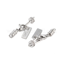 Messing Micro Pave klare Zirkonia Hummerkrallenverschlüsse&nbsp;KK-Z059-14P