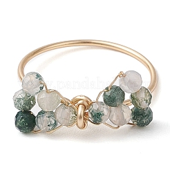 3 pz 3 stili fiocco naturale apatite e muschio agata e ametista anelli perline set&nbsp;RJEW-TA00148