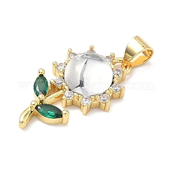 Colgante micropavé cubic zirconia de latón&nbsp;KK-H539-12G-01
