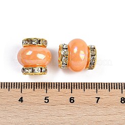 Perline in resina con rondelle di strass in ottone&nbsp;KK-H490-05G-10