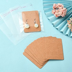 50 Stück rechteckige Ohrring-Anzeigekarten aus leerem Papier&nbsp;EDIS-YW0001-02