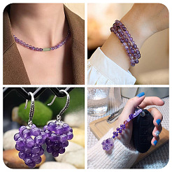 1 Strang natürliche Amethyst runde Perlenstränge&nbsp;G-TA0002-47