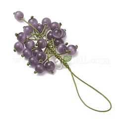 Décorations suspendues en forme d'œil de chat et de raisin&nbsp;HJEW-TA00414-04