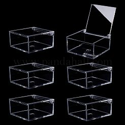 Boîtes d'emballage en acrylique transparentes avec couvercle rabattable&nbsp;CON-WH0110-36A
