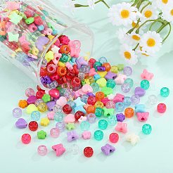 1400 pz 5 stili di plastica trasparente per capelli intrecciati e kit di perline acriliche&nbsp;DIY-SZ0010-47