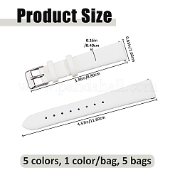 5 sac de 5 bracelets de montre en cuir PU de couleurs&nbsp;FIND-FH0017-63B
