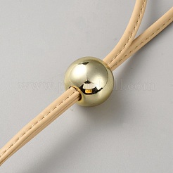 Tracolla staccabile in pelle PU con coulisse e cordoncino con perlina di plastica&nbsp;AJEW-WH0475-42B