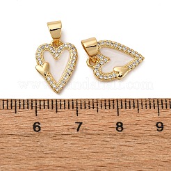 Pendentifs avec zircon cubiques à micro-pavés en laiton&nbsp;KK-D390-25G-02