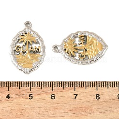 Zweifarbige Anhänger aus 304 Edelstahl&nbsp;STAS-L314-10GP-02