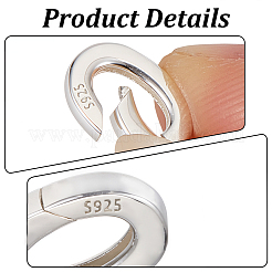 2 pièce 925 anneaux de porte à ressort en argent sterling&nbsp;STER-CN0001-46
