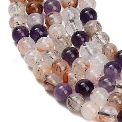 Brins de perles de quartz rutile en or noir naturel&nbsp;GG-CBAC678-A02-6mm