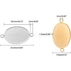 Impostazioni del connettore cabochon in acciaio inossidabile 304 con placcatura sotto vuoto PVD&nbsp;STAS-UN0004-49