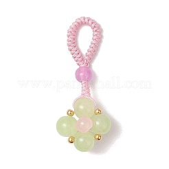 Décorations de pendentifs en verre imitation jade tissé avec peinture cuite&nbsp;HJEW-JM03148-05