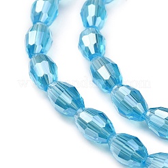 Chapelets de perles en verre électroplaqué&nbsp;LS-GC6X9MMC20Y-AB