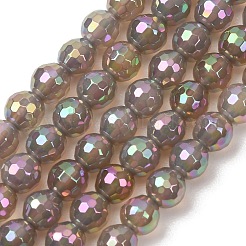 Chapelets de perles en agate naturelle électrolytique&nbsp;G-B191-A07-6mm-03