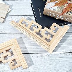 Artisanat d'applique onlay sculpté en bois massif naturel&nbsp;WOOD-WH0101-62