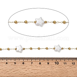 Handgefertigte 304 Edelstahl ABS Kunststoff Perlen Stern Gliederketten&nbsp;CHS-L032-01G-02