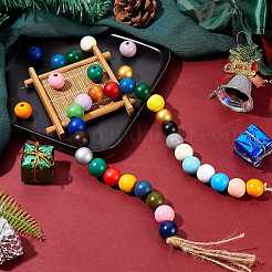 260pcs 26 couleurs de perles en bois naturel peintes&nbsp;WOOD-SZ0001-07