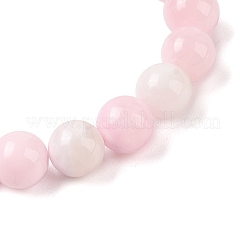 Pulseras elásticas de cuentas redondas de jade verde natural (teñidas)&nbsp;G-U005-01C-03