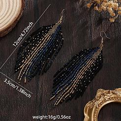 Boho handgemachte Glasperlen Quaste Ohrhänger&nbsp;ZR0376