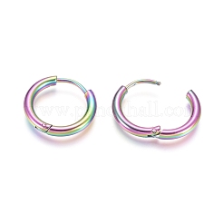 Orecchini a cerchio huggie in acciaio inossidabile placcato ionico (ip) 304&nbsp;EJEW-F111B-17mm-Y