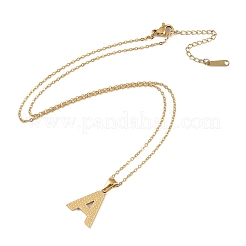 Colliers avec pendentifs en acier inoxydable 304 avec initiales plaquées ionique (IP)&nbsp;NJEW-M199-01G-A