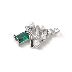 Pendentifs avec zircon cubiques à micro-pavés en laiton&nbsp;KK-P290-49P