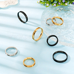 12 Stück 6 Größen 201 Edelstahl geriffelte Fingerringfassungen&nbsp;RJEW-TA0001-06G