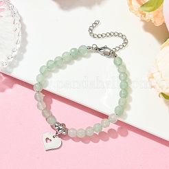 Bracciali avventurina perline verdi naturali&nbsp;BJEW-JB09886-03
