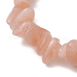 Stretch-Armbänder aus natürlichen Pfirsich-Mondstein-Chips-Perlen&nbsp;BJEW-JB11245-03